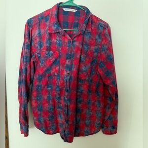 Hippie Laundry Red and Blue Plaid Button-Down Shirt